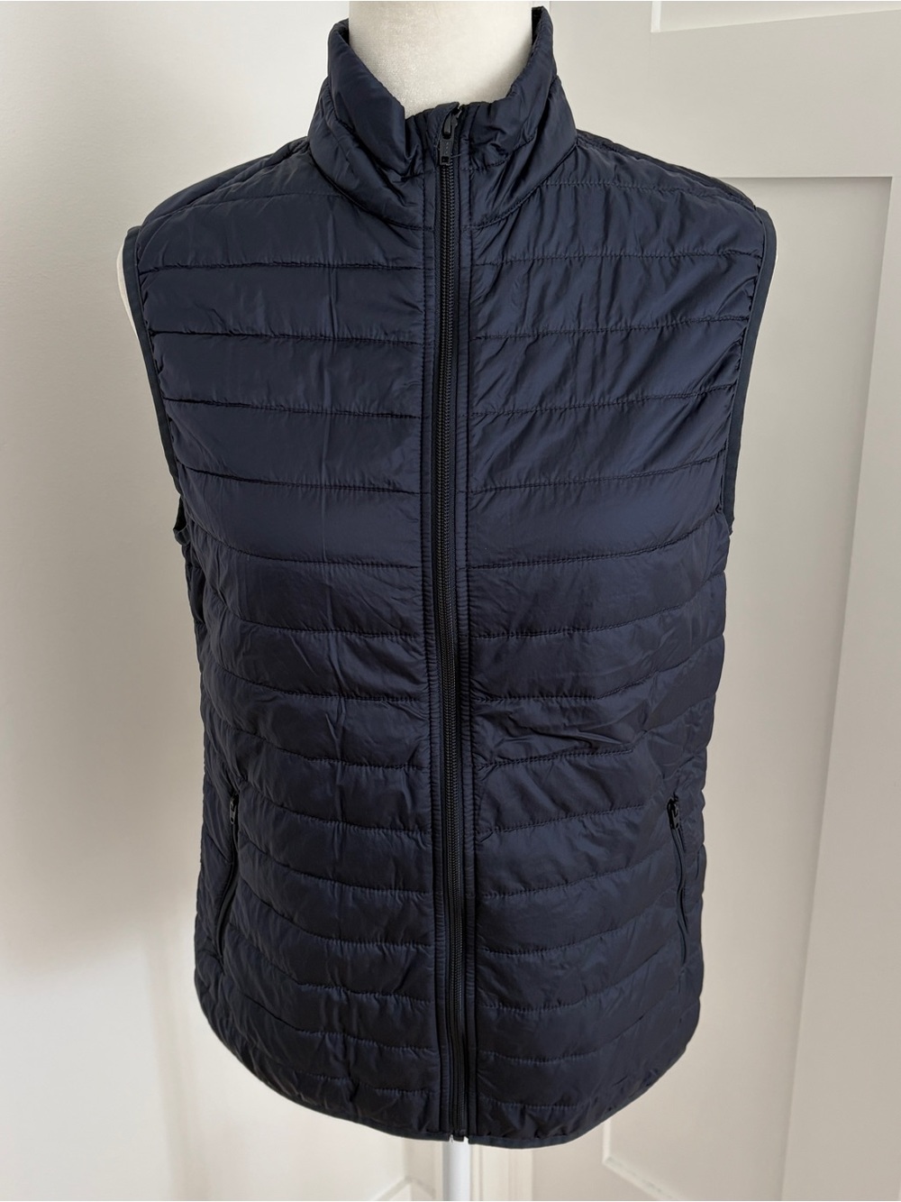 Brooks Brothers Women’s L Navy Quilted Puffer Vest Thermore Full Zip*J6